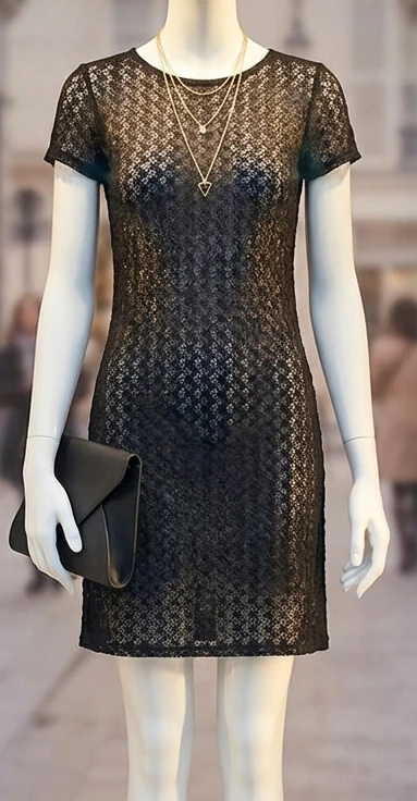 Petite Robe Noire en Dentelle – Chic & Intemporelle